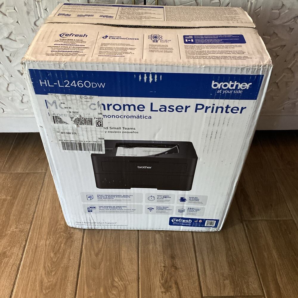 Brother HL-L2460DW Wireless Duplex Monochrome Laser Printer Open Box